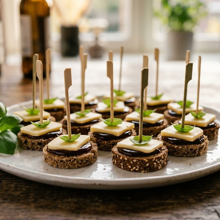 Mini ronde sandwiches met appelstroop en kaas recept