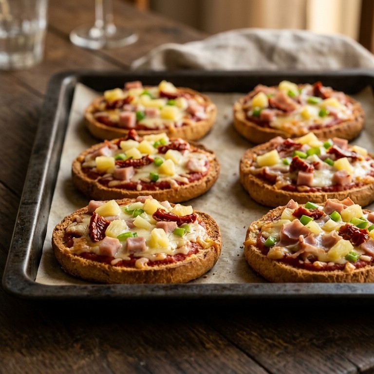 Minipizza's met ham en ananas recept