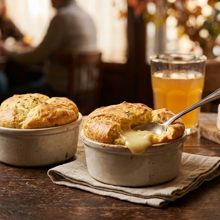 Moelleux au cidre coeur camembert recept