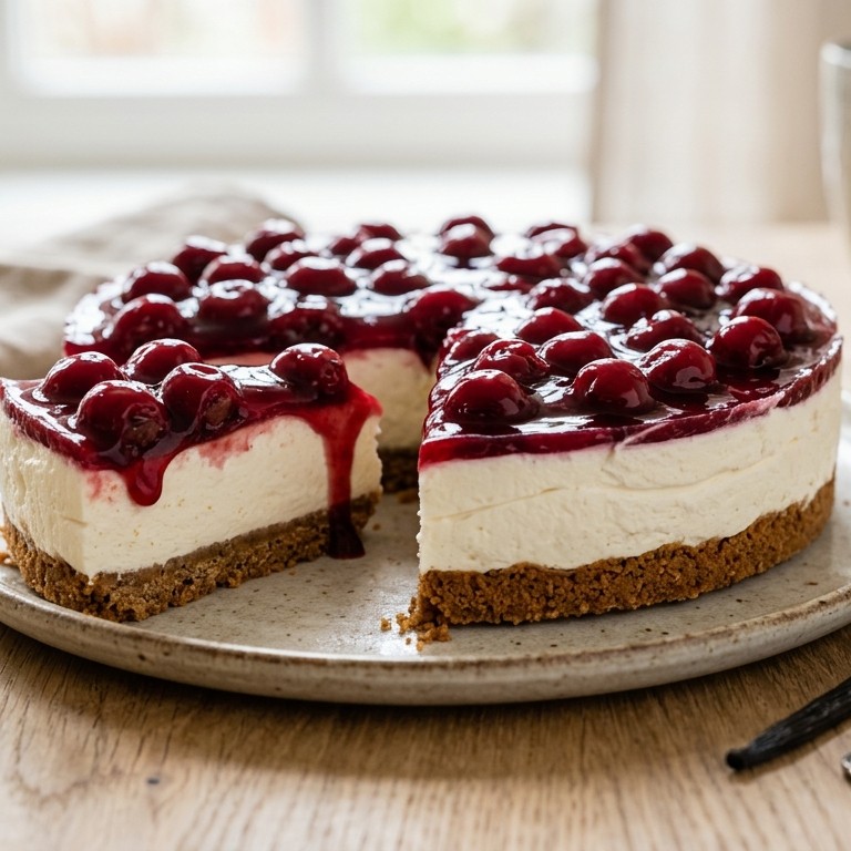 Monchou taart met kersen recept