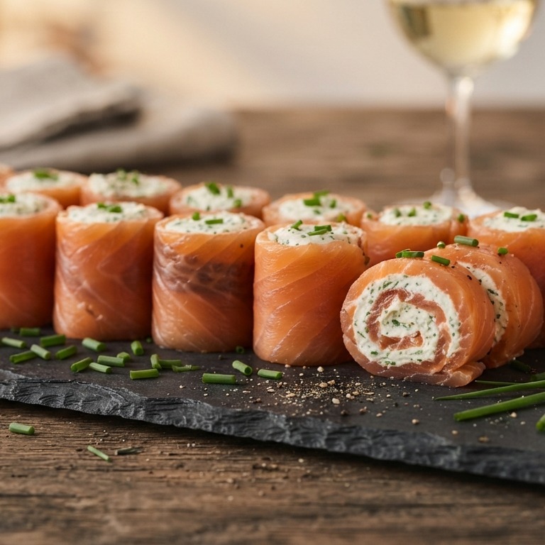 Monchou zalm rolletjes recept
