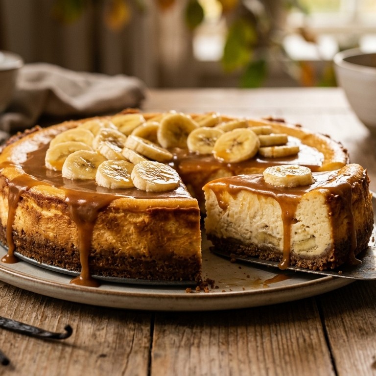 Monchoutaart met bananen en caramelsaus recept
