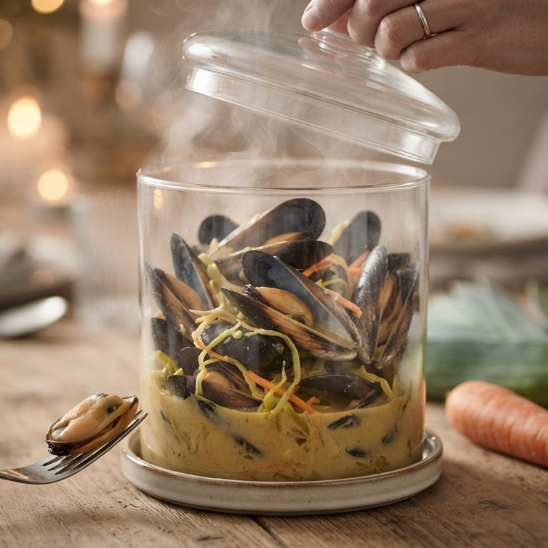 Mosselen achter glas recept