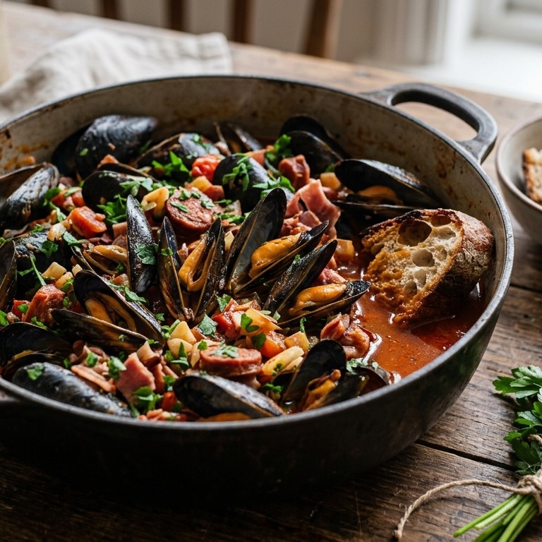 Mosselen met chorizoworst recept