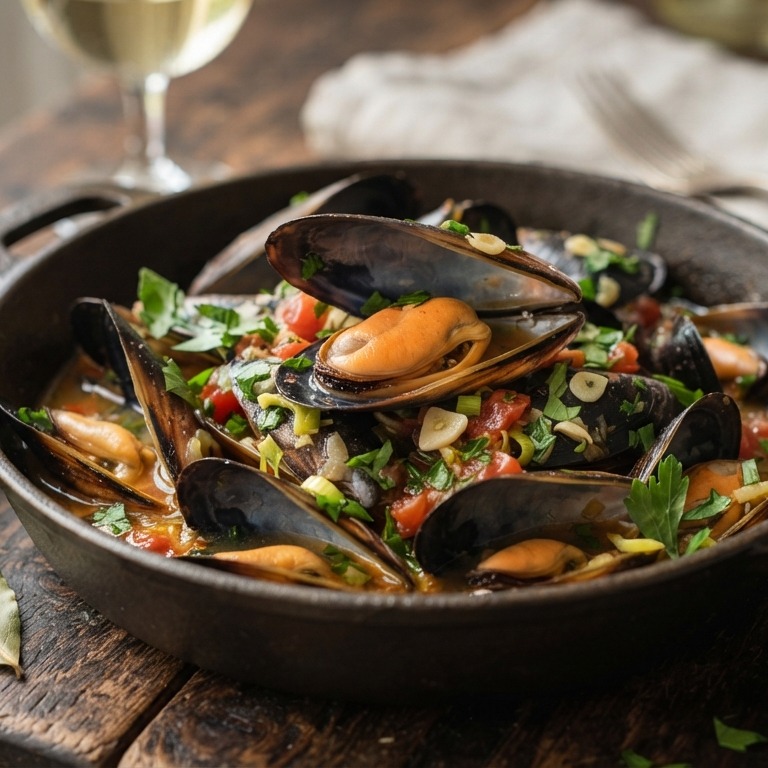Mosselen met knoflook recept