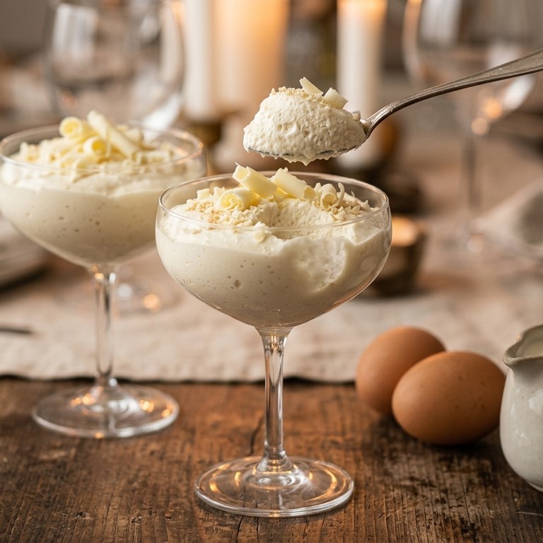 Mousse van witte chocolade en brie recept
