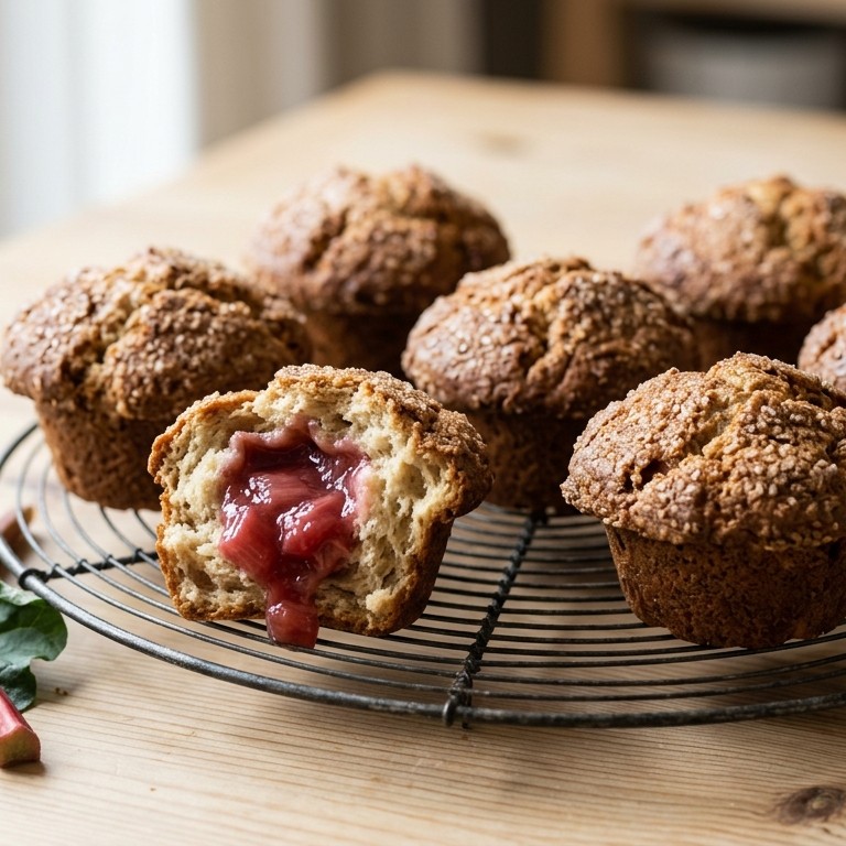 Muffins met rabarbervulling recept