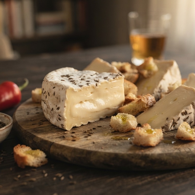Munster met komijnzaad en croutons recept
