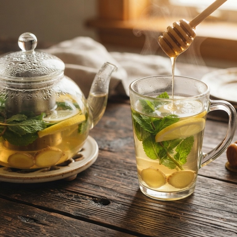 Muntthee met citroen en gember recept