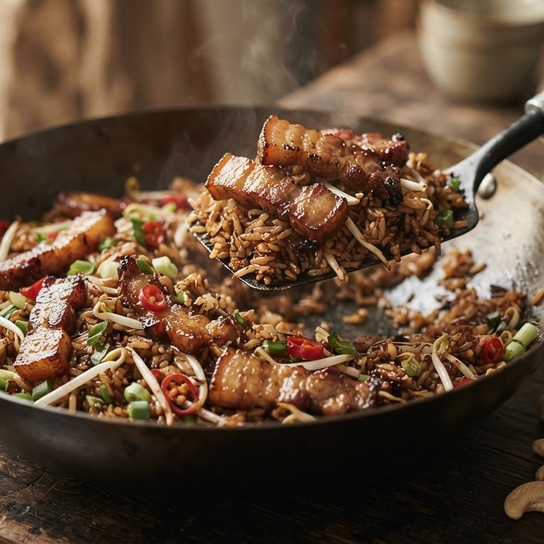Nasi met speklapjes recept