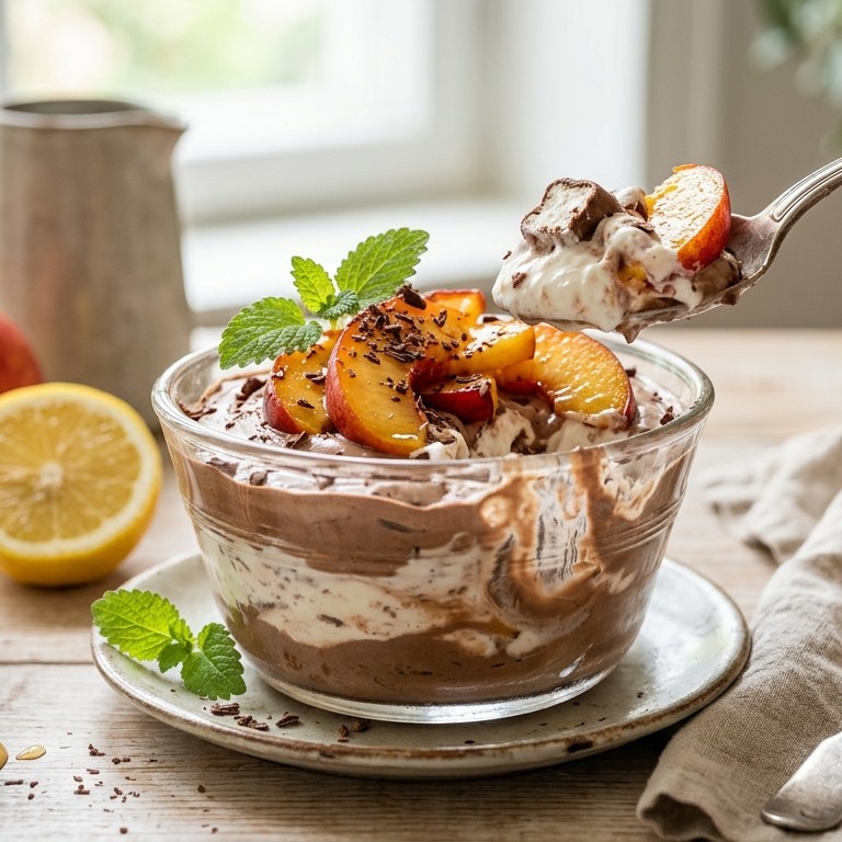 Negerzoencrème met nectarines recept