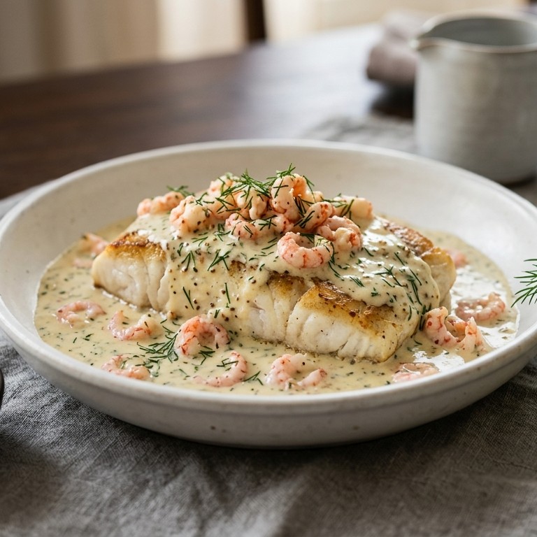Nijlbaars met rivierkreeftjes in mosterd-dilleroomsaus recept