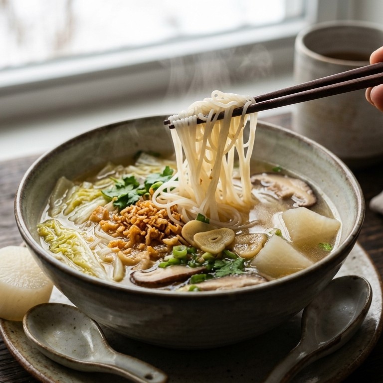 Noodle knoflooksoep recept