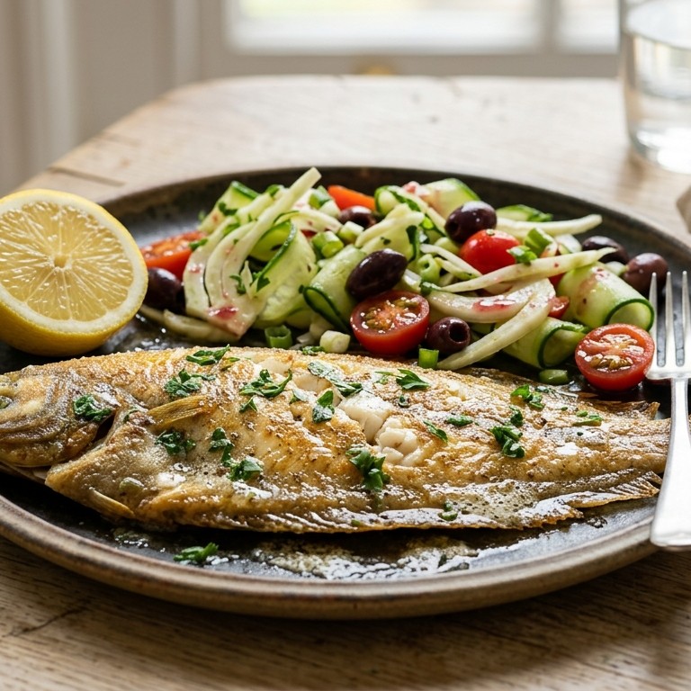 Noordzeetong met warm groentesalade recept