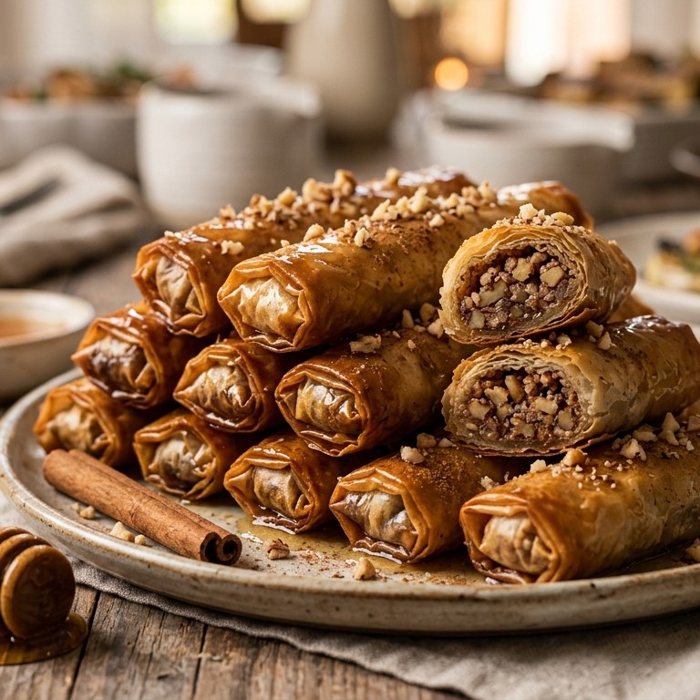 Notenrolletjes in siroop voor buffet recept