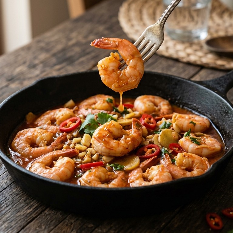 Oedang goutjap (gamba's in een milde tomatensaus) recept