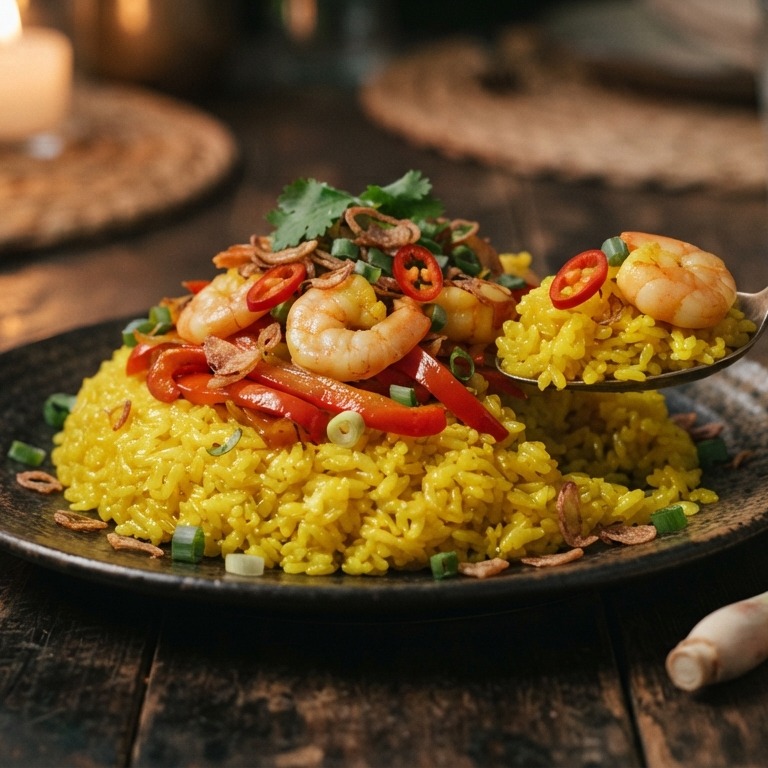 Oedang ketan Koening (nasi met garnalen) recept