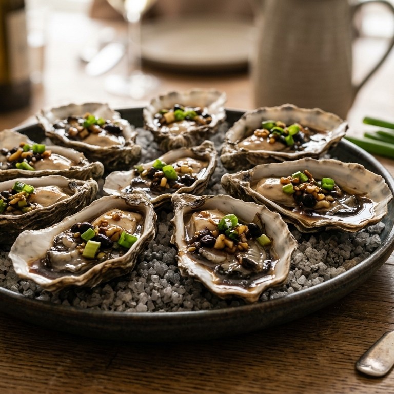Oesters met zwarte bonensaus recept