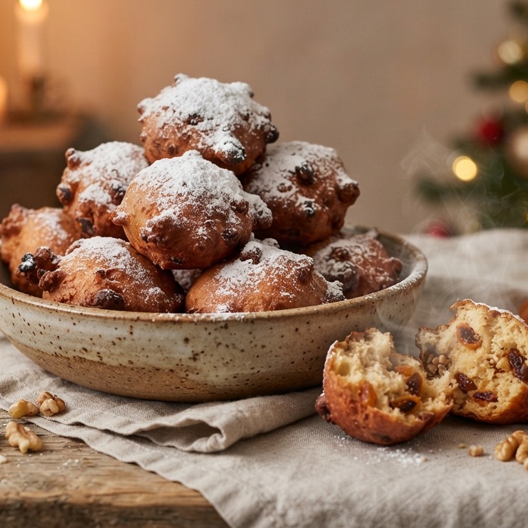 Oliebollen met abrikoos en noten recept