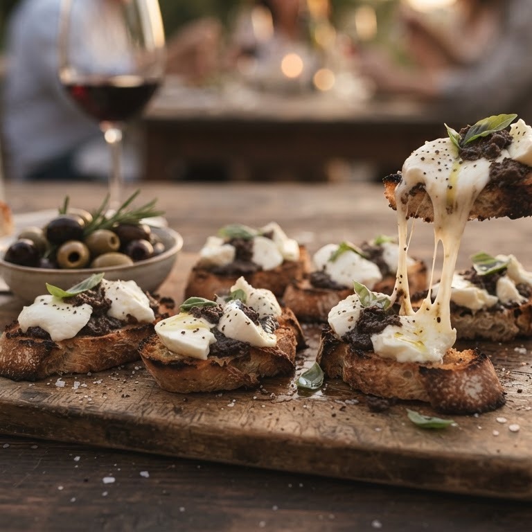 Olijven-mozzarella bruschetta recept