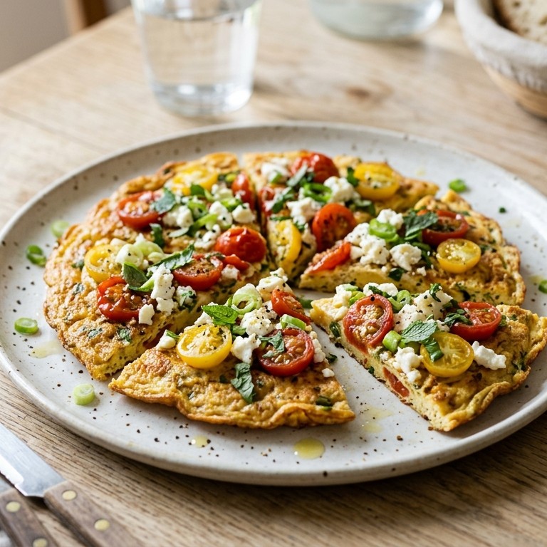 Omelet met feta en tomaten recept