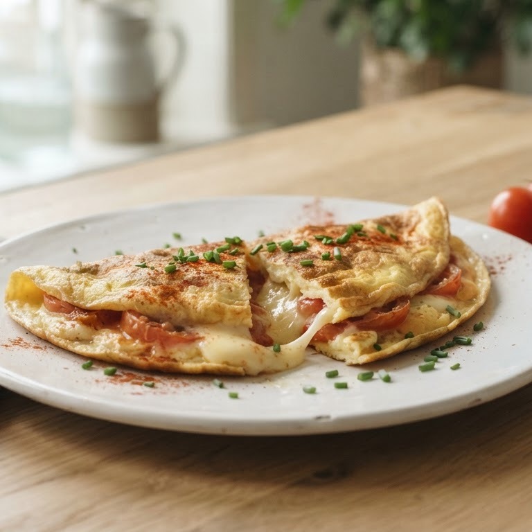 Omelet met kaas en tomaat recept