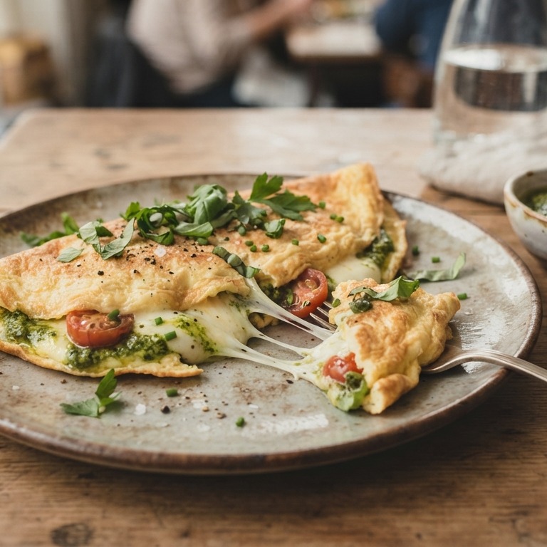 Omelet met mozzarella en tuinkruiden recept
