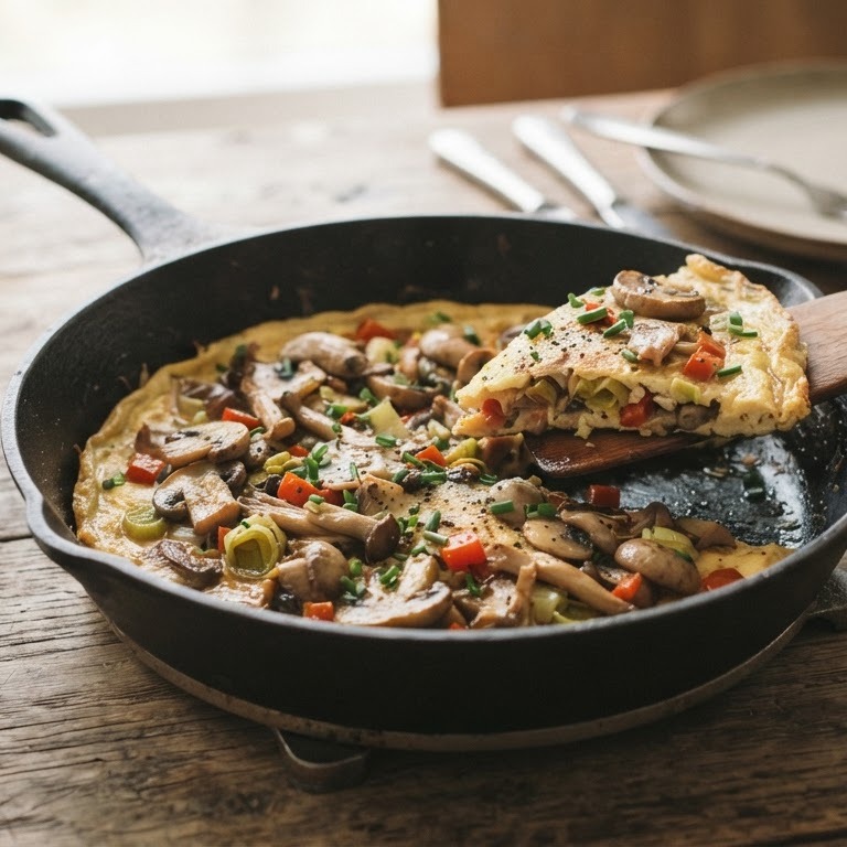 Omelet met paddestoelen recept