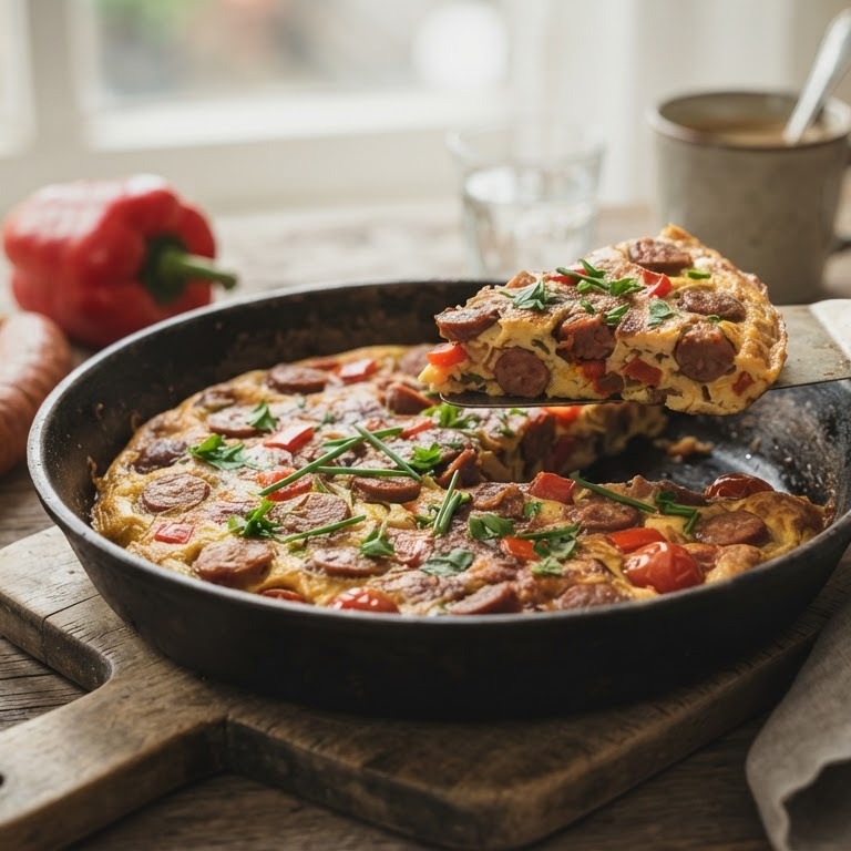 Omelet met rookworst recept