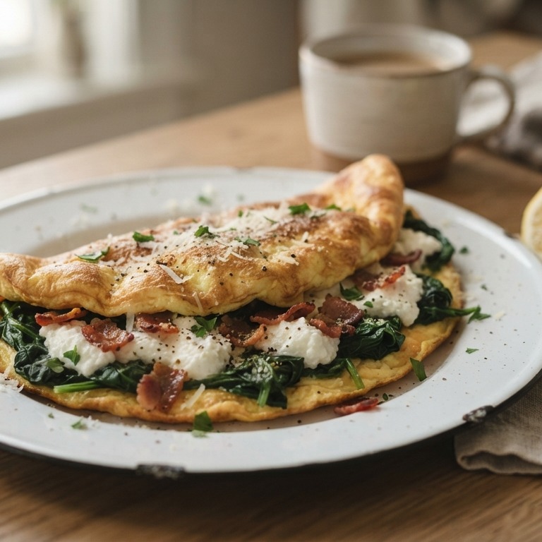 Omelet met spinazie recept