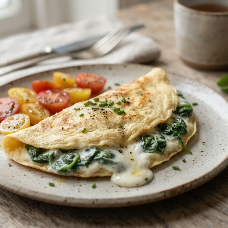 Omelet met spinazie recept
