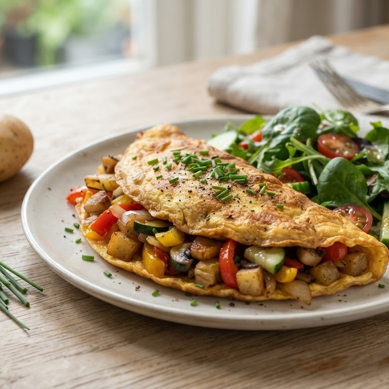 Omelet met wokgroente recept