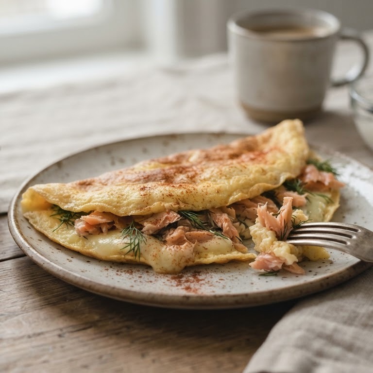 Omelet met zalm recept