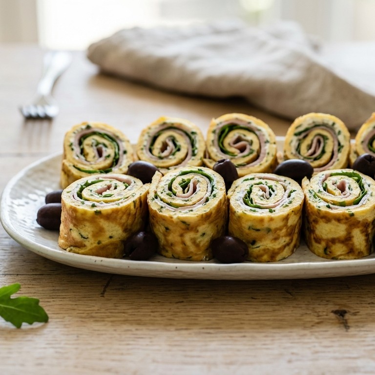 Omeletrolletjes met achterham recept