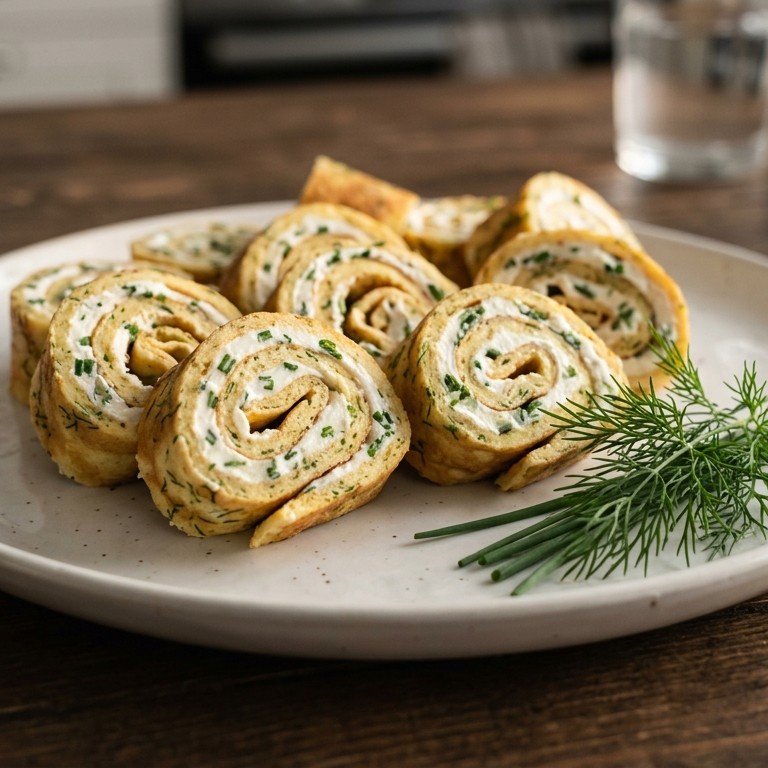 Omeletrolletjes met roomkaas recept