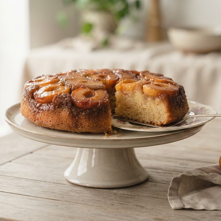 Omgekeerde nectarinecake recept
