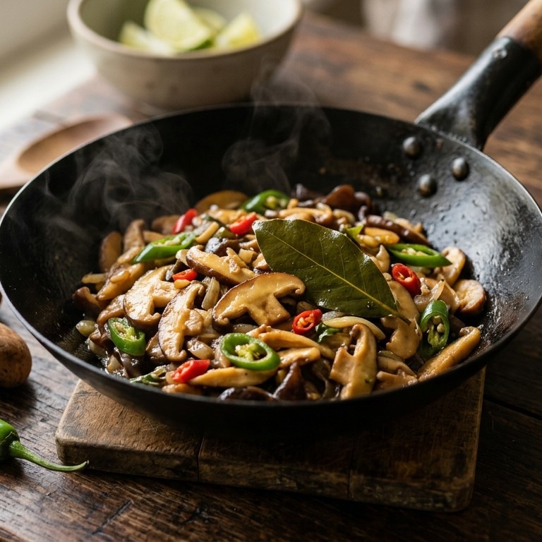 Oseng jamur (geroerbakte champignons) recept