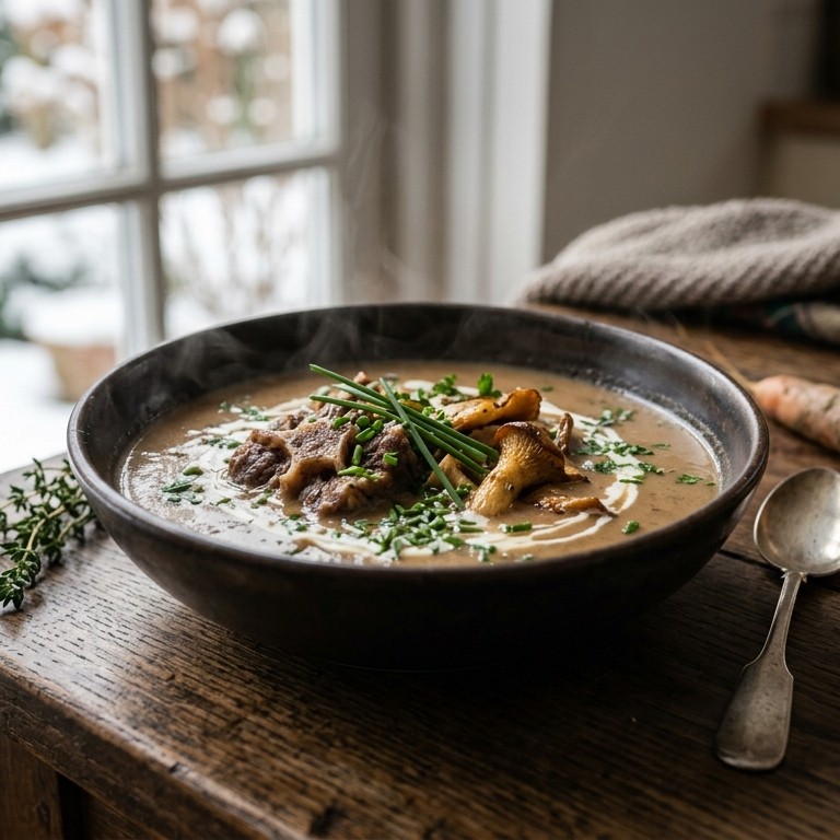 Ossenstaartsoep met oesterzwammen recept