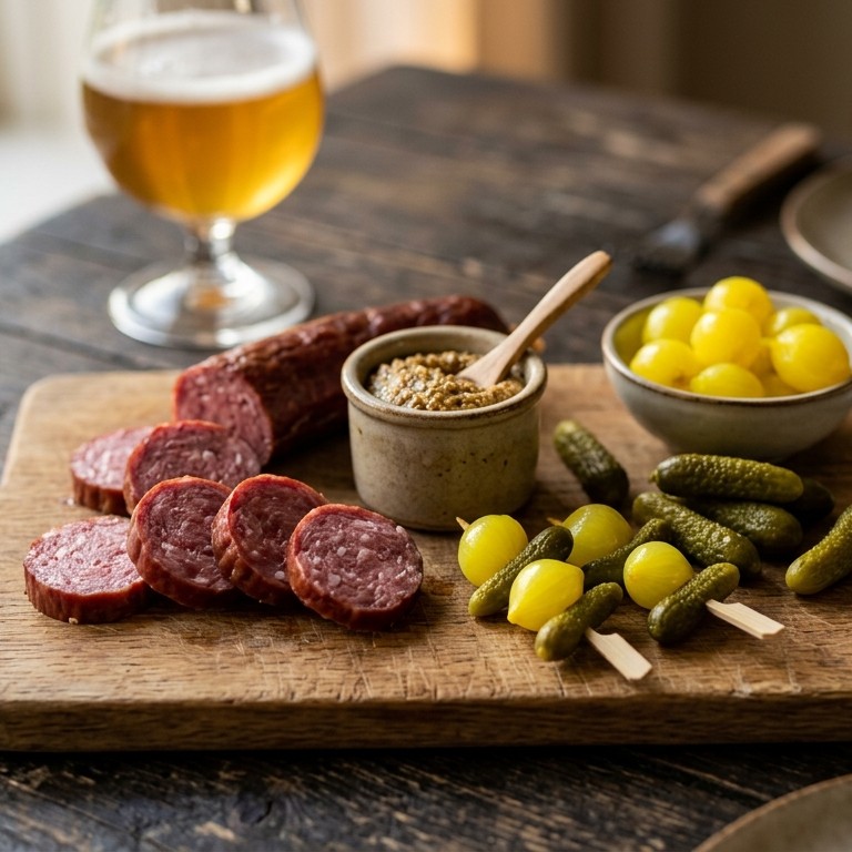 Osseworst met Amsterdamse ui en augurk recept