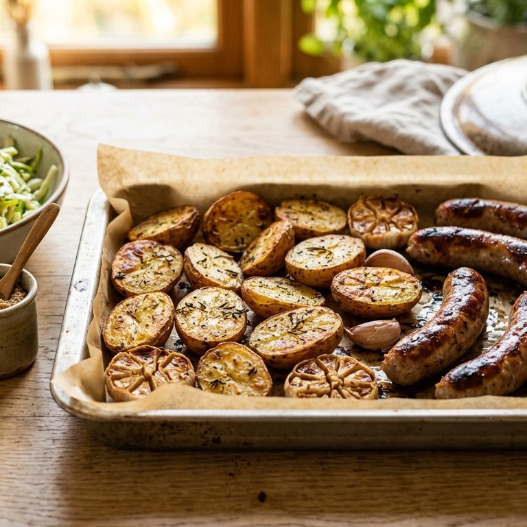 Ovenaardappelen met geroosterde worst recept