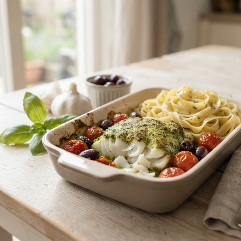 Ovenkabeljauw met pesto recept