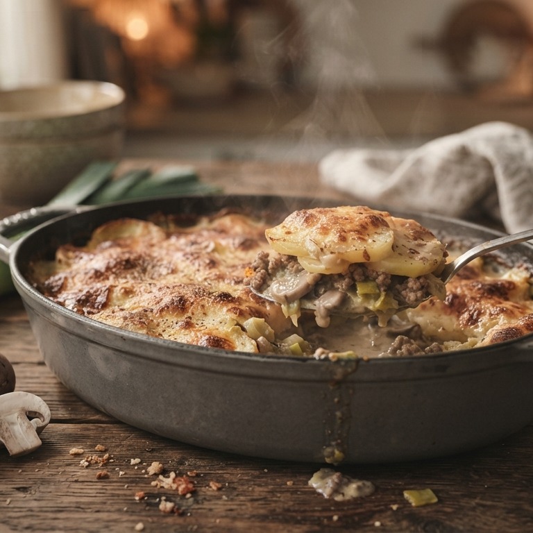Ovenschotel met aardappelen en prei recept