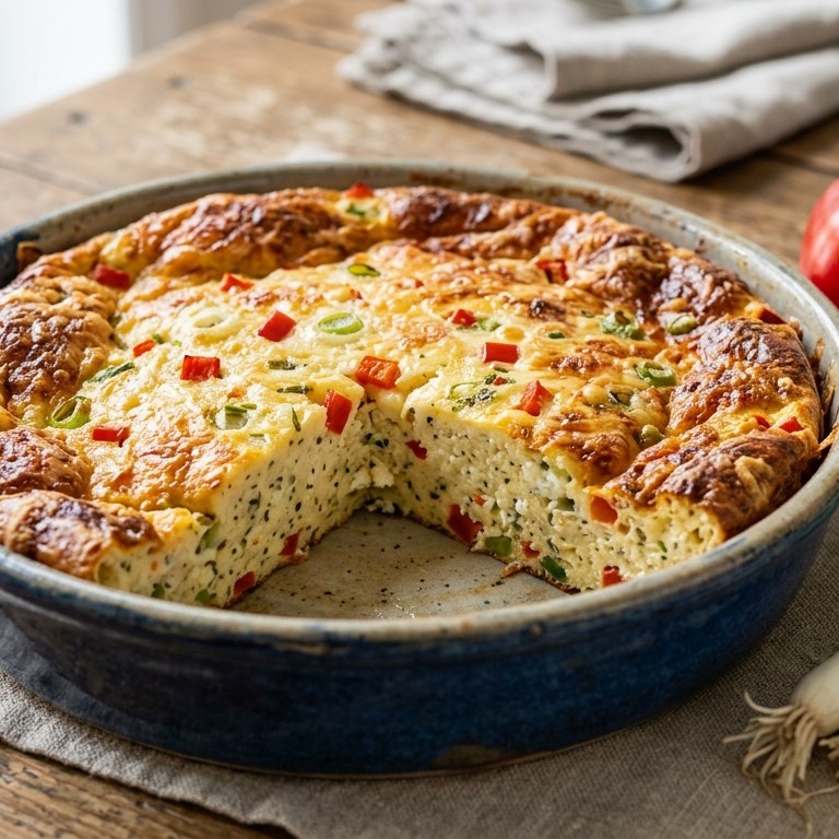 Ovenschotel met ei, paprika en Hüttenkäse recept