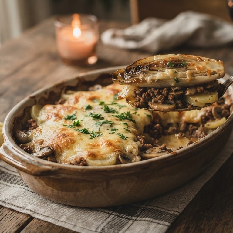 Ovenschotel met gehakt , witlof en kaas recept