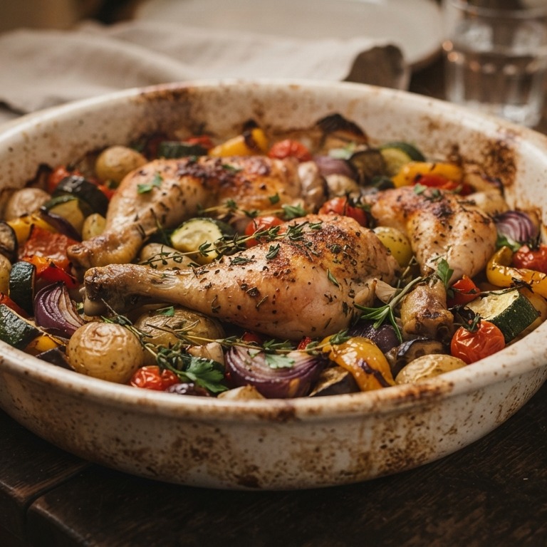 Ovenschotel met groenten, kip en aardappel recept