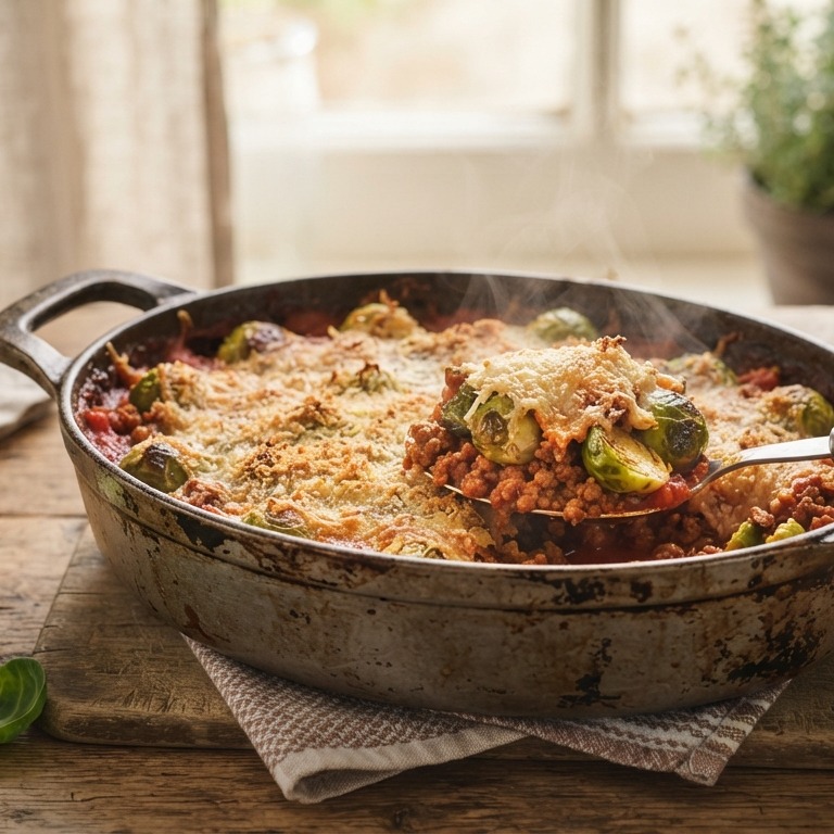 Ovenschotel spruitjes en gehakt recept
