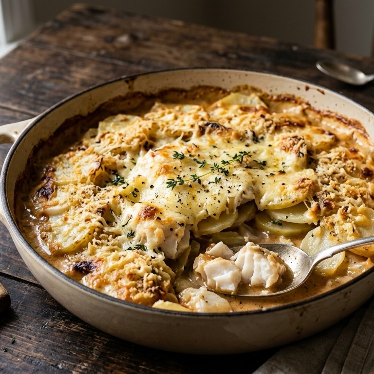 Ovenschotel van kabeljauw en heilbotfilet met witbier recept
