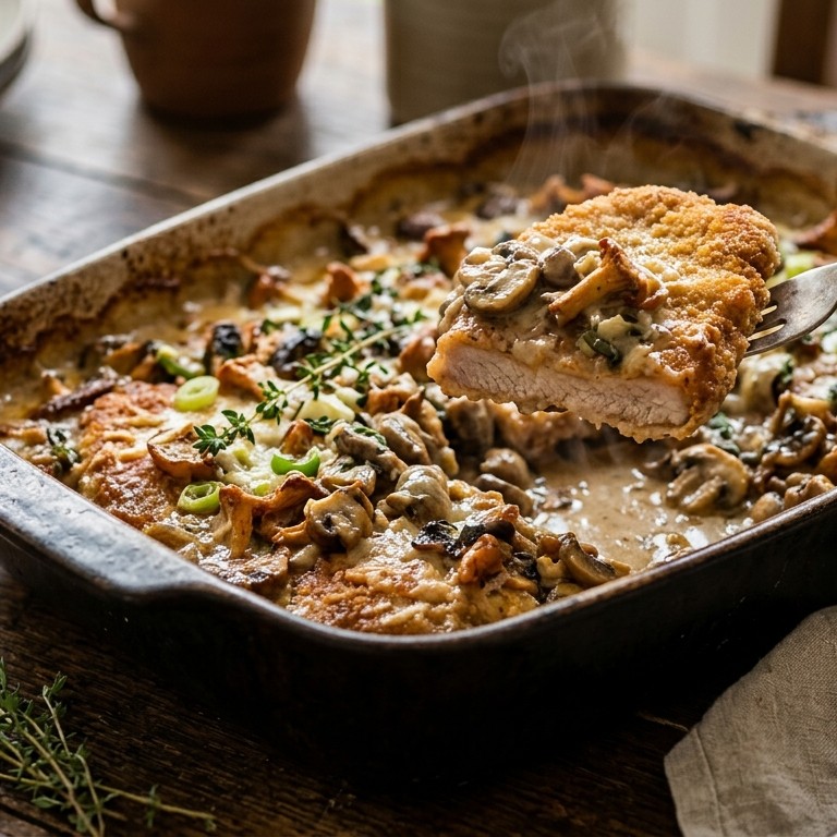 Paddenstoelenschnitzel-ovenschotel recept