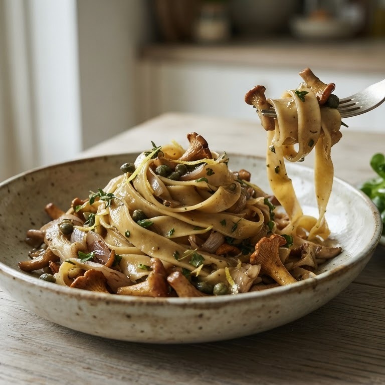 Paddestoelen met pasta recept