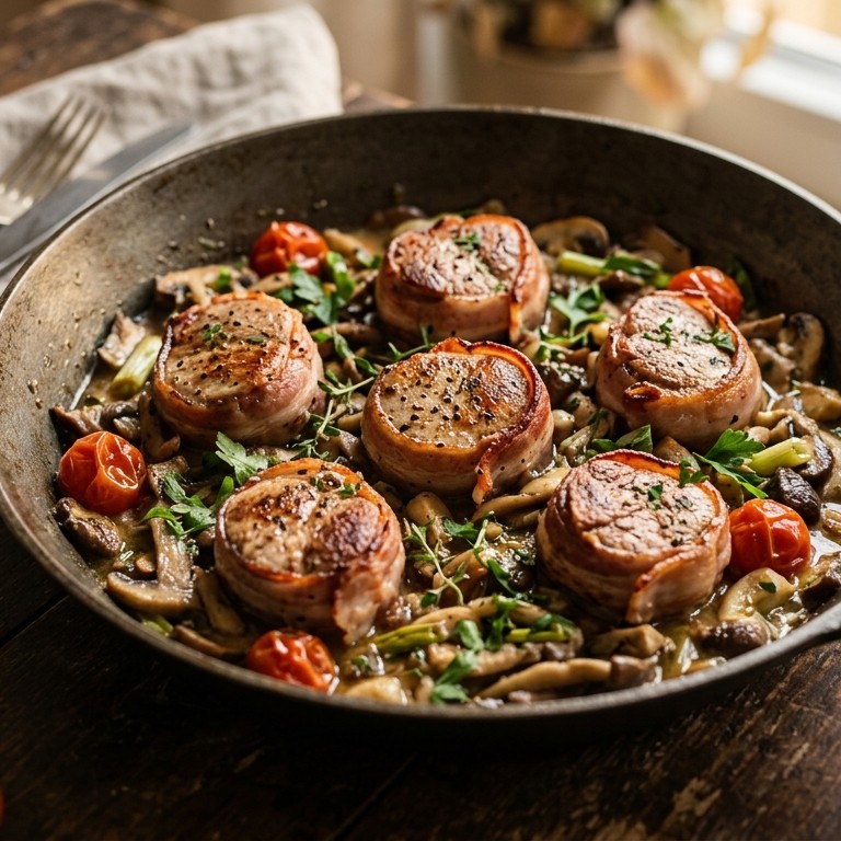 Paddestoelenschotel met medaillons recept